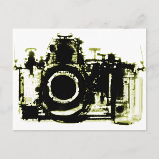 XRAY VISION CAMERA BLACK YELLOW POSTCARD
