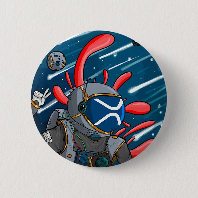 XRP Astronaut TO THE MOON - XRP cryptocurrency  6 Cm Round Badge (Front)