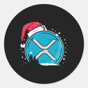 Xrp Christmas Hat Moonshot Ripple Crypto Merch To Classic Round Sticker