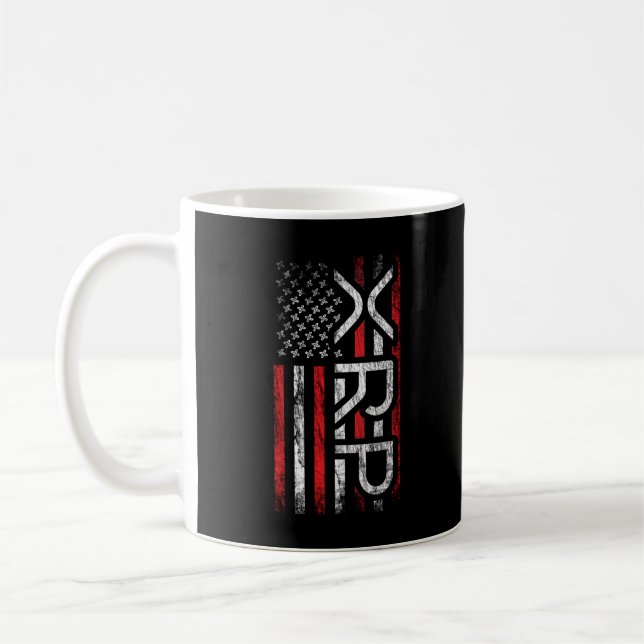 XRP Crypto Cryptocurrency American Flag Meme Coffee Mug (Left)