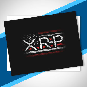 XRP Crypto Currency Cryptocurrency American Flag Postcard