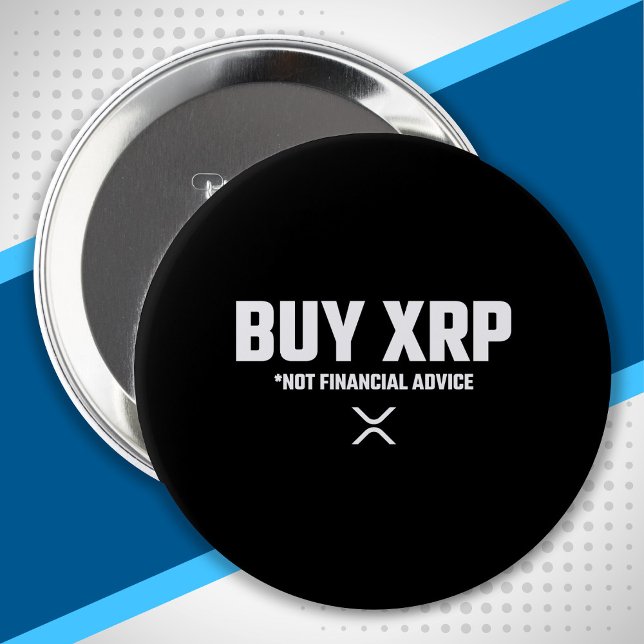 XRP Crypto Meme Not Financial Advice Disclaimer 10 Cm Round Badge (Creator Uploaded)