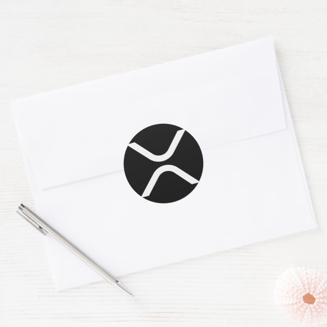 XRP cryptocurrency  Classic Round Sticker (Envelope)