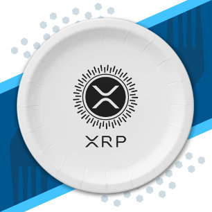 XRP Cryptocurrency Crypto Decorative Circle Logo Paper Plate