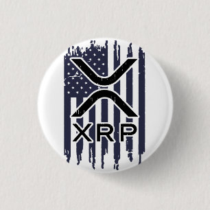 XRP Cryptocurrency USA American 3 Cm Round Badge