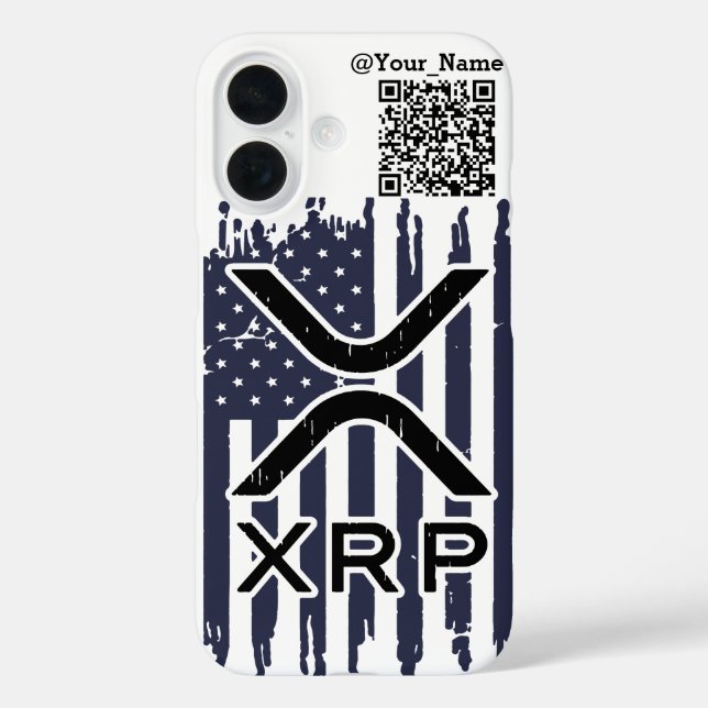 XRP Cryptocurrency USA American- Qr code Case-Mate iPhone Case (Back)