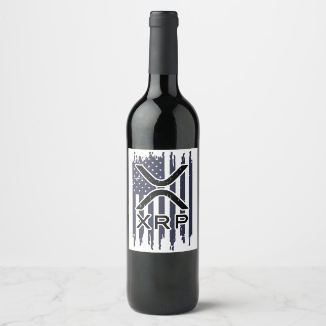 XRP Cryptocurrency USA American Wine Label (Front)