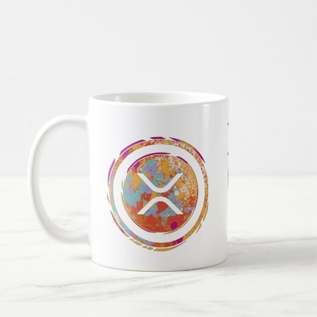  XRP cryptocurrency - XRP Watercolor Coffee Mug (Left)