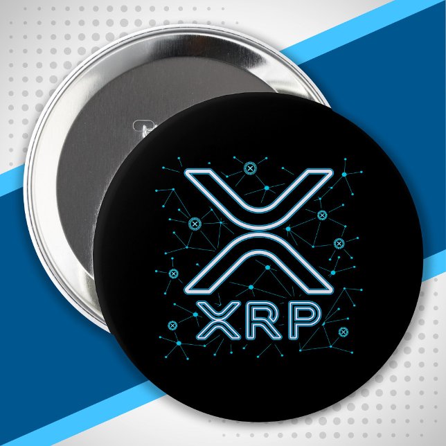XRP Cryptocurrency XRPL Blockchain Crypto Stars 10 Cm Round Badge (Creator Uploaded)