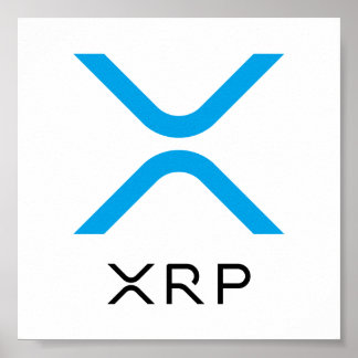 XRP Ripple Blue & Black Logo | Poster