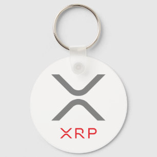XRP Ripple Grey & Red Logo   Basic Keychain