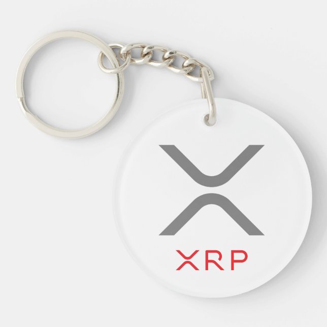 XRP Ripple Grey & Red Logo | Keychain (Front)