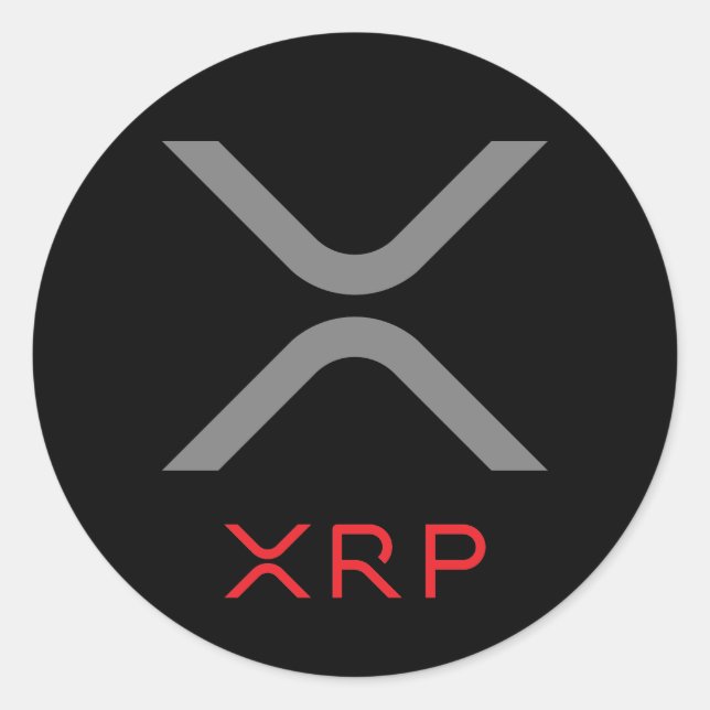 XRP Ripple Grey & Red Logo | Sticker (Front)
