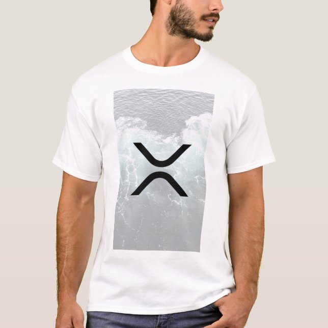 xrp, ripple, white water logo tshirt (Front)