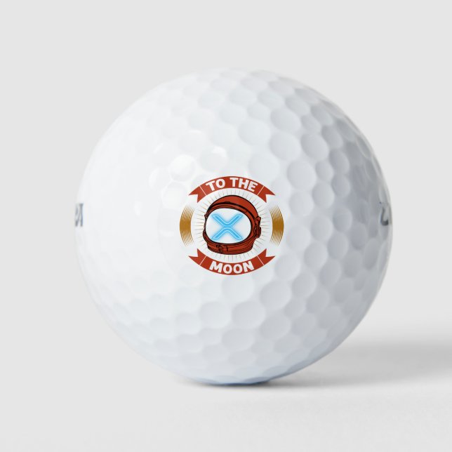 XRP To The Moon Ripple XRP Crypto Gifts Bitcoin Golf Balls (Front)
