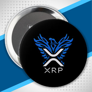 XRP - XRP Cryptocurrency - XRP Logo Rising Phoenix 10 Cm Round Badge