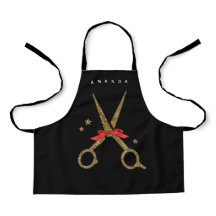 XS Hair SALON apron - Golden scissors black