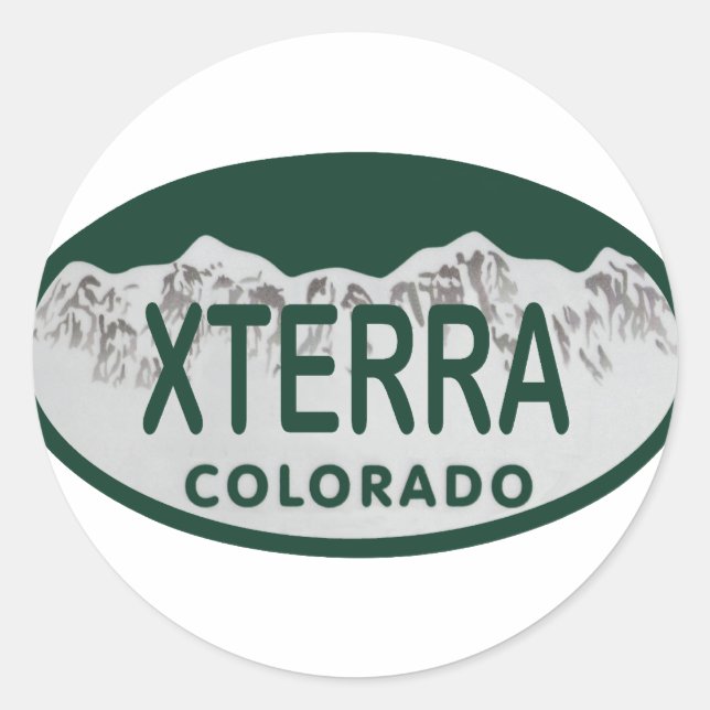xterra license oval classic round sticker (Front)