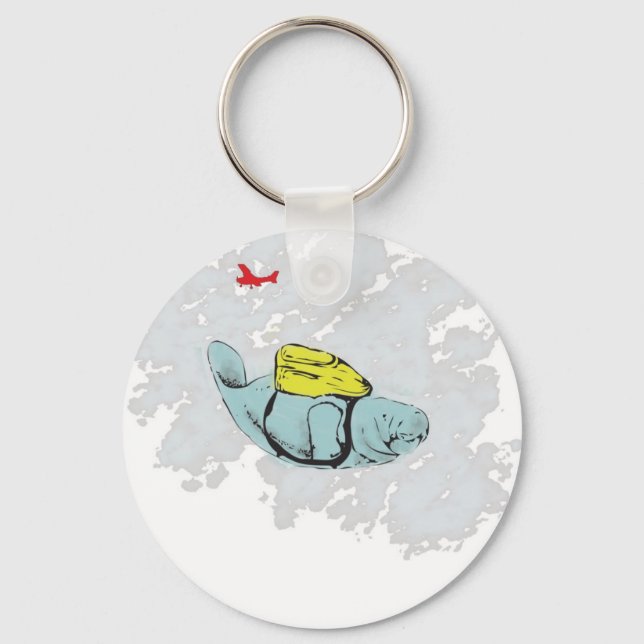 Xtreme Manatee Skydiving Key Ring (Front)