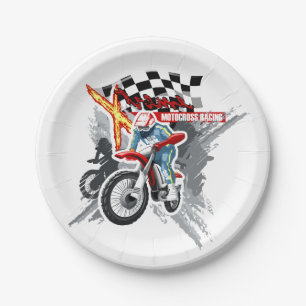 Xtreme Motocross Racing Sport Paper Plate