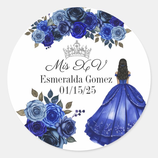 XV stickers royal blue (Front)