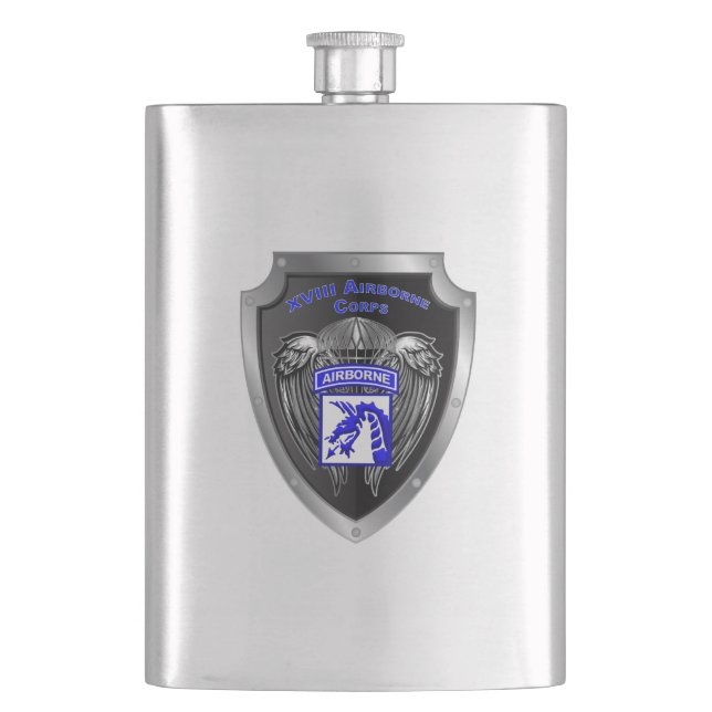 XVIII Airborne Corps “America’s Contingency Corps” Hip Flask (Front)