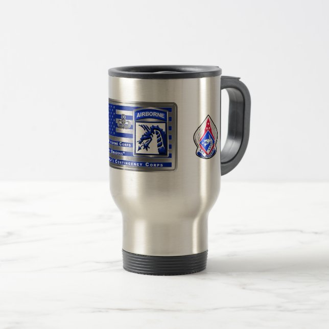 XVIII Airborne Corps America’s Contingency Corps Travel Mug (Front Right)