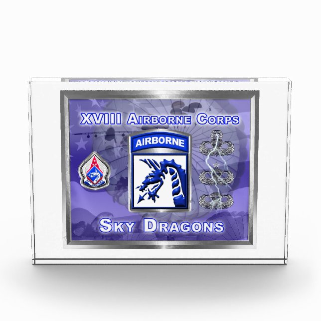 XVIII Airborne Corps Sky Dragons  Custom Photo Block (Front)