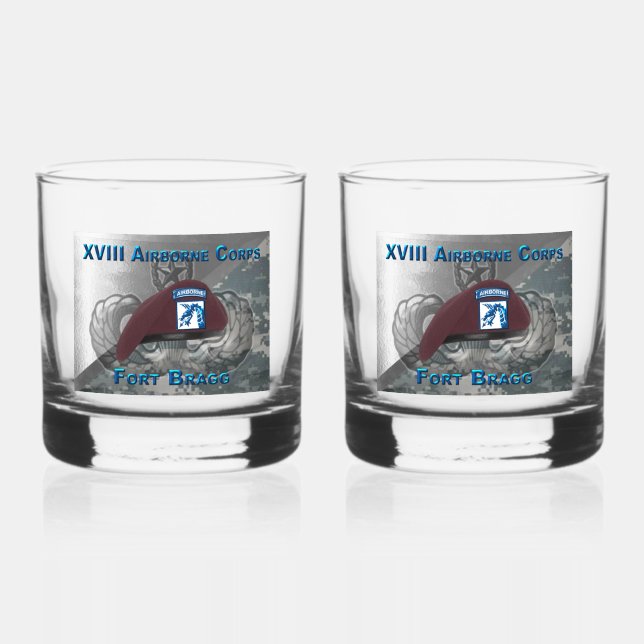 XVIII AIRBORNE CORPS  WHISKEY GLASS (Front)