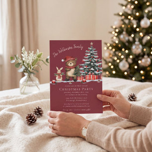 xWhimsical Woodland Creatures Christmas Invitation