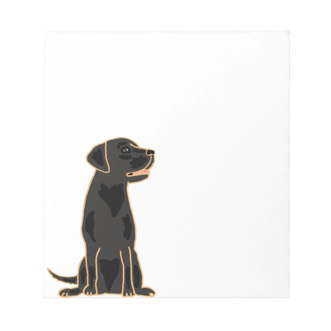 XX- Artistic Black Labrador Cartoon Notepad (Front)