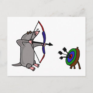 XX- Blind Mole in Archery Competition Postcard