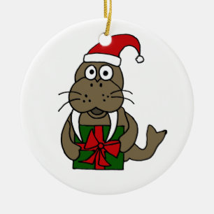 XX- Christmas Walrus Cartoon Ceramic Ornament