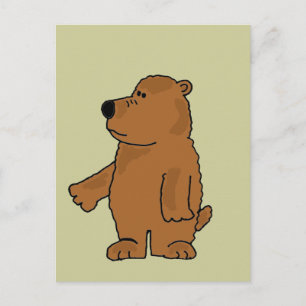 XX- Cute Brown Bear Cartoon Postcard