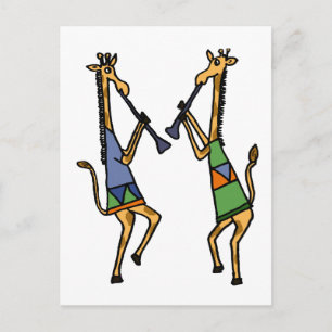 XX- Dancing Giraffes Postcard