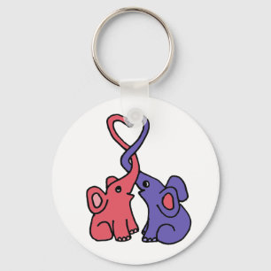 XX- Elephant Love Cartoon Key Ring
