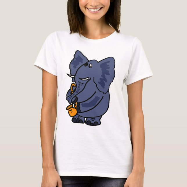 XX- Elephant Playing Saxophone T-Shirt (Front)