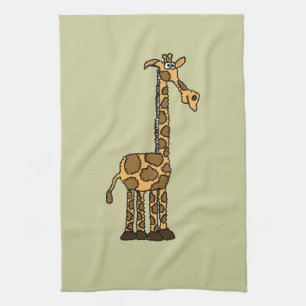 XX- Funky Giraffe cartoon Tea Towel