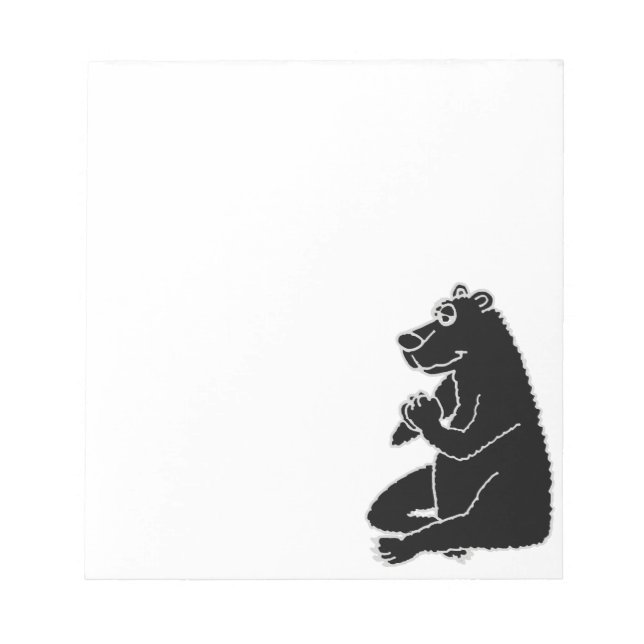 XX- Funny Black Bear doing Yoga Notepad (Front)