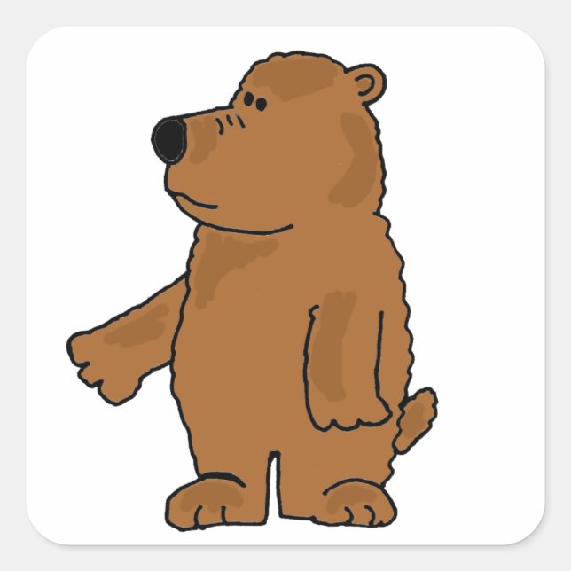 XX- Funny Brown Bear Design Square Sticker (Front)