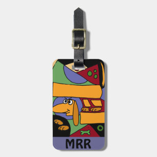 XX- Funny Dachshund Abstract Art Luggage Tag