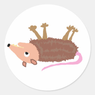 XX- Funny Dead Possum Roadkill Cartoon Classic Round Sticker