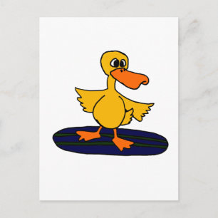 XX- Funny Duck on a Surfboard Postcard
