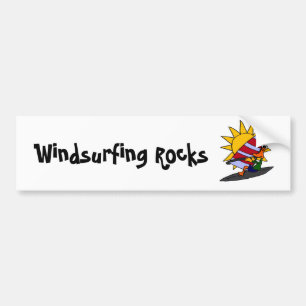 XX- Funny Duck Windsurfing Cartoon Bumper Sticker