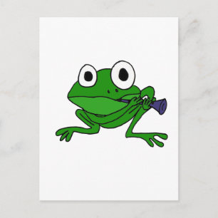 XX- Funny Frog Playing Clarinet Postcard