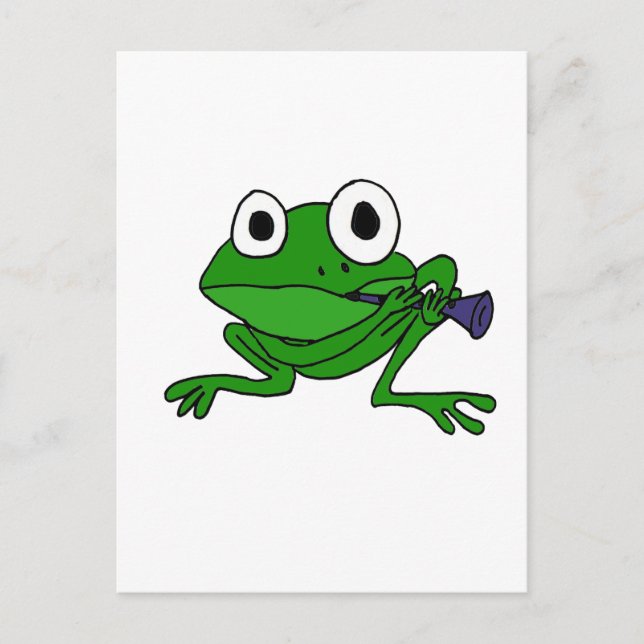 XX- Funny Frog Playing Clarinet Postcard (Front)