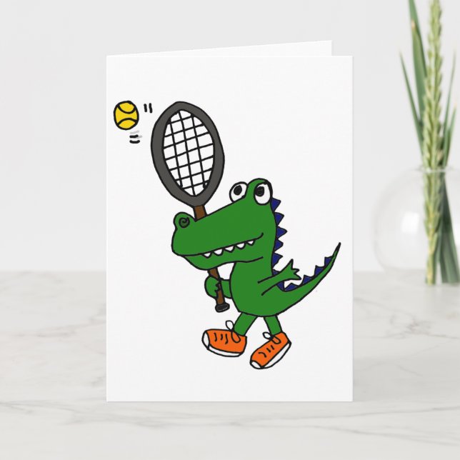 XX- Funny Gator Playing Tennis Card (Front)