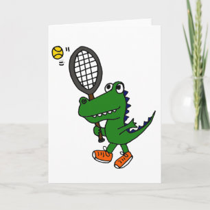 XX- Funny Gator Playing Tennis Card