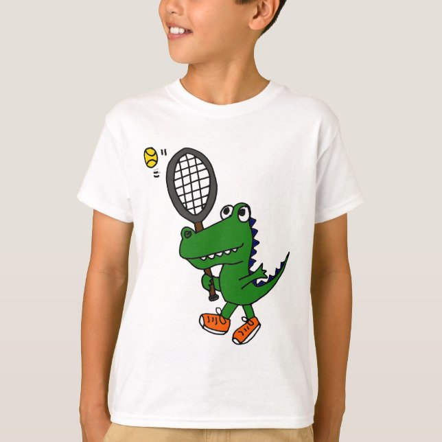 XX- Funny Gator Playing Tennis T-Shirt (Front)