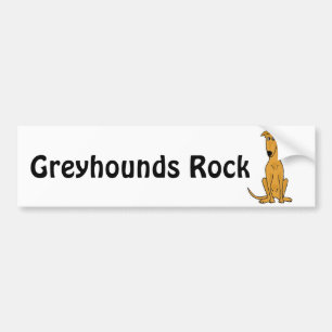 XX- Funny Greyhound Dog Cartoon Bumper Sticker